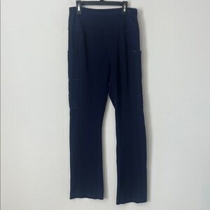 Jaanuu Navy Straight Leg Scrub Pants with Side Pockets